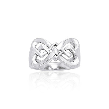 Danu Contemporary Silver Celtic Knotwork Ring TRI596 - Jewelry